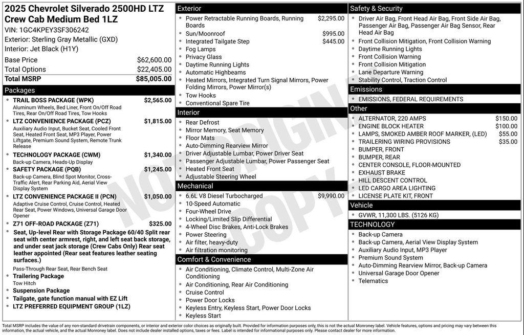 new 2025 Chevrolet Silverado 2500 car, priced at $78,037