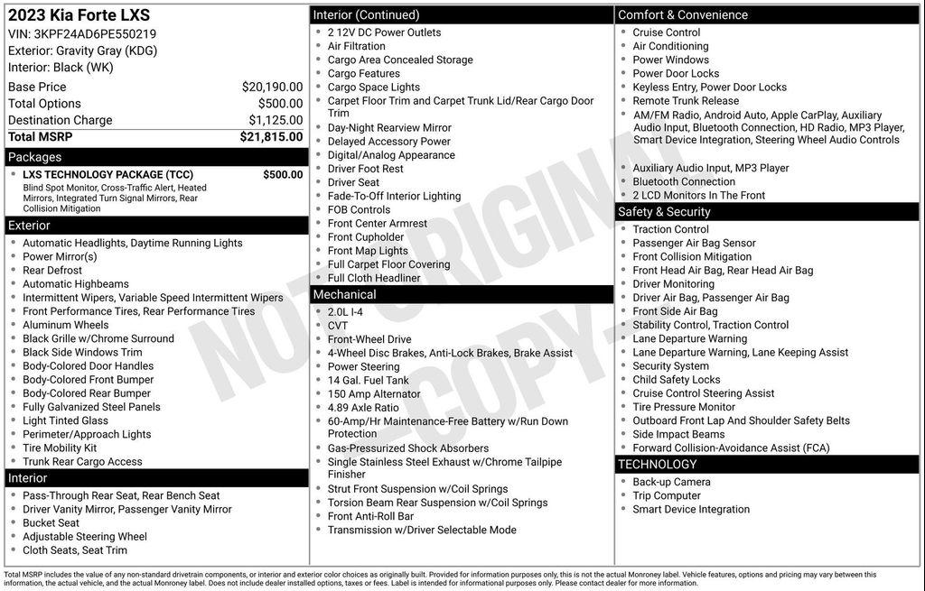 used 2023 Kia Forte car, priced at $17,712