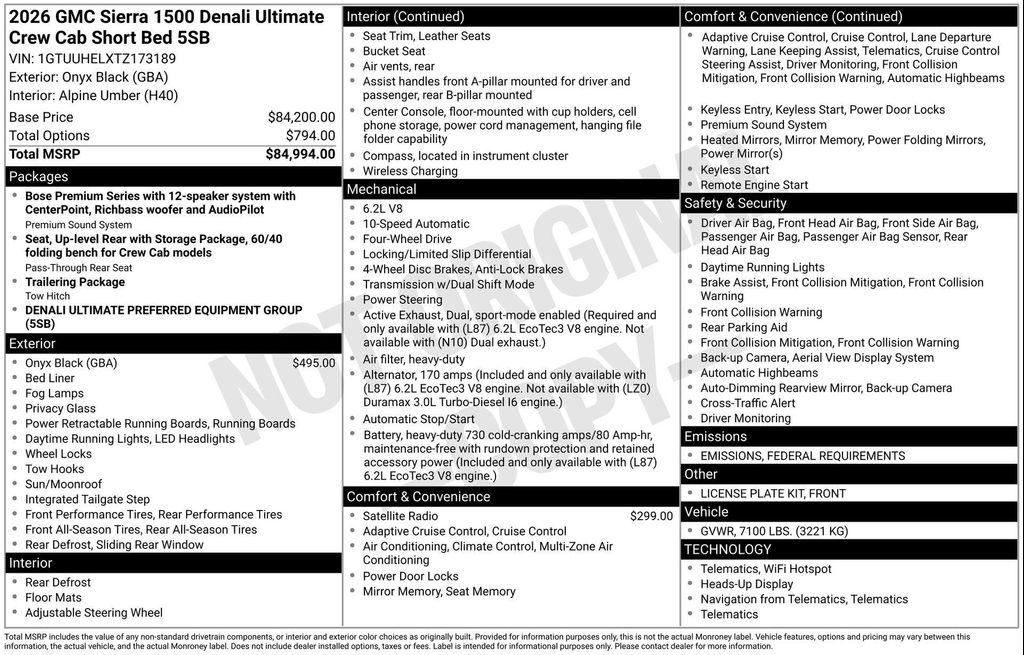 new 2026 GMC Sierra 1500 car, priced at $81,229