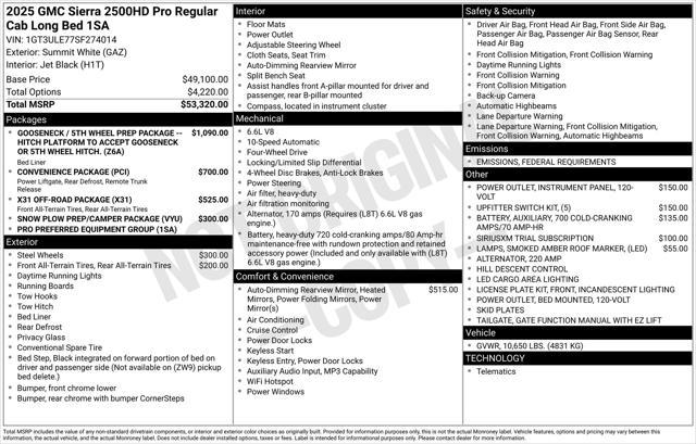 new 2025 GMC Sierra 2500 car, priced at $49,540