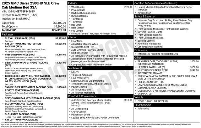 new 2025 GMC Sierra 2500 car, priced at $59,455