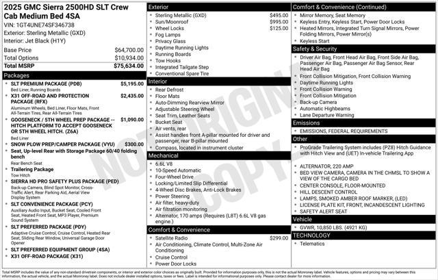 new 2025 GMC Sierra 2500 car, priced at $68,089