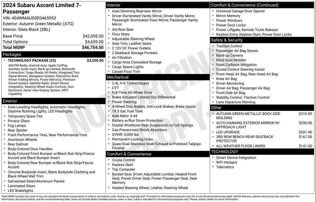 used 2024 Subaru Ascent car, priced at $42,736
