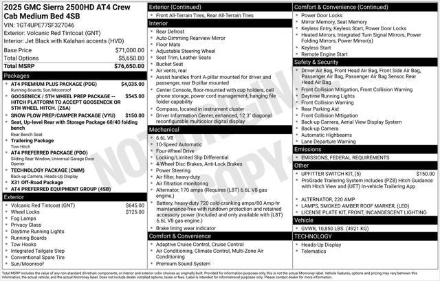 new 2025 GMC Sierra 2500 car, priced at $73,845