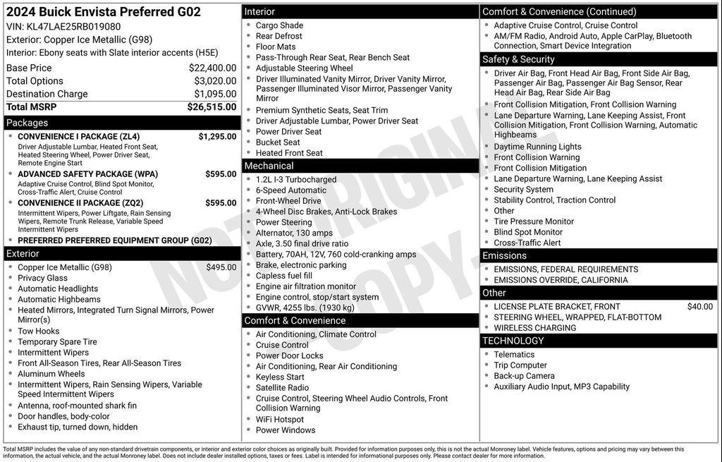 used 2024 Buick Envista car, priced at $23,785