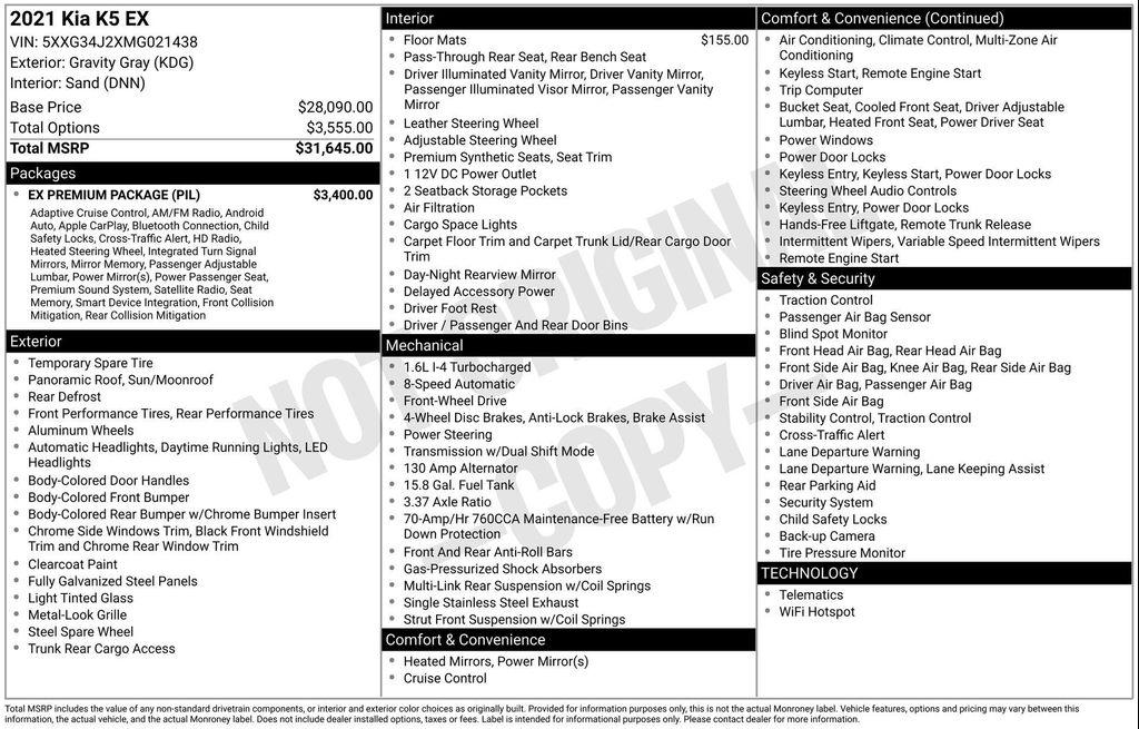 used 2021 Kia K5 car, priced at $20,599