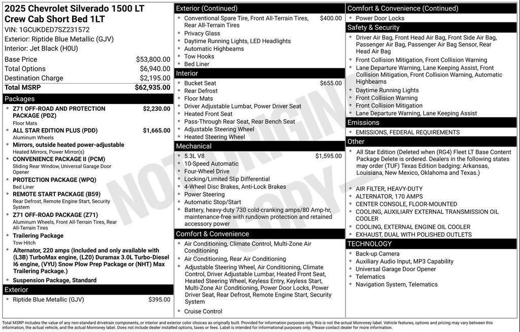 new 2025 Chevrolet Silverado 1500 car, priced at $51,928