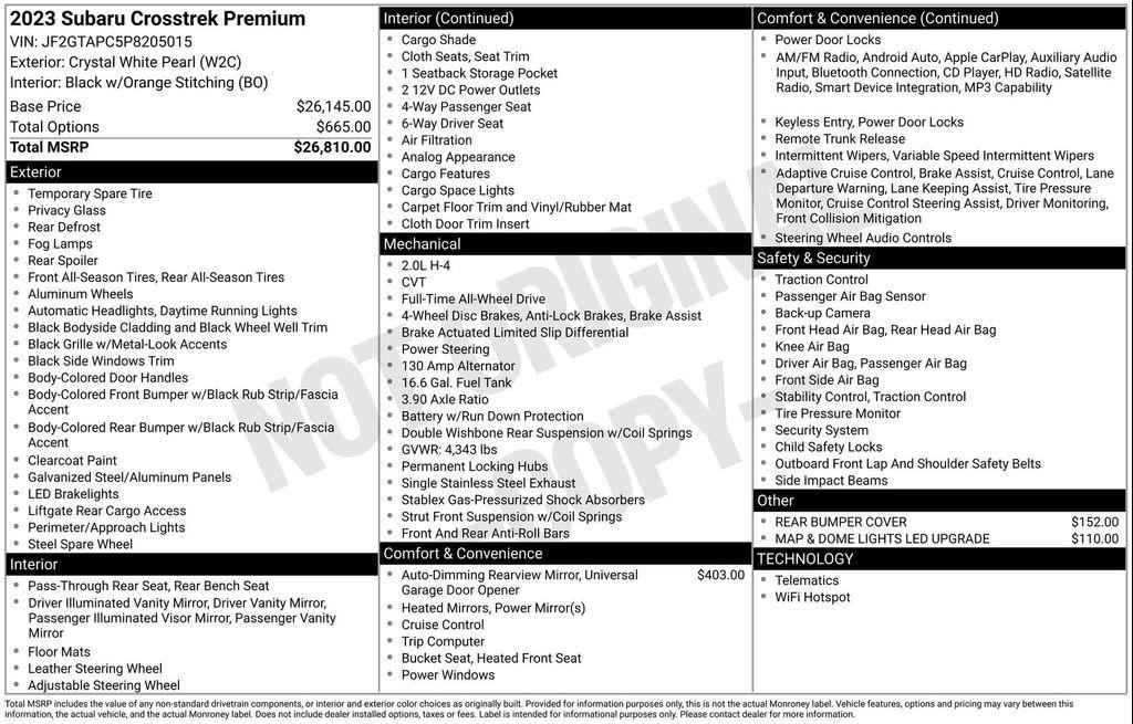 used 2023 Subaru Crosstrek car, priced at $21,997