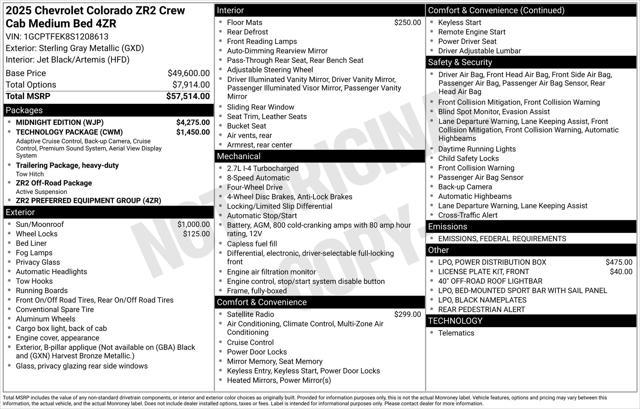 new 2025 Chevrolet Colorado car, priced at $54,806