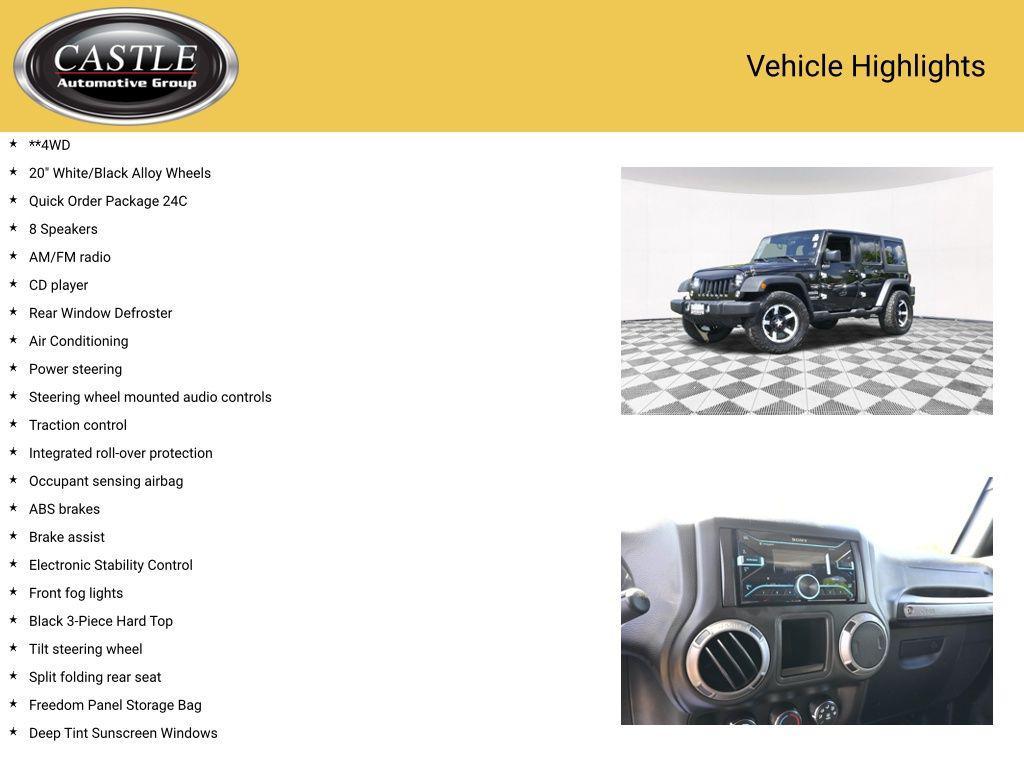 used 2017 Jeep Wrangler Unlimited car, priced at $16,327