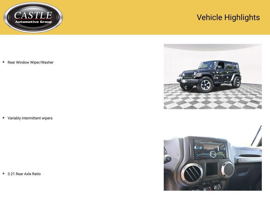 used 2017 Jeep Wrangler Unlimited car, priced at $16,327