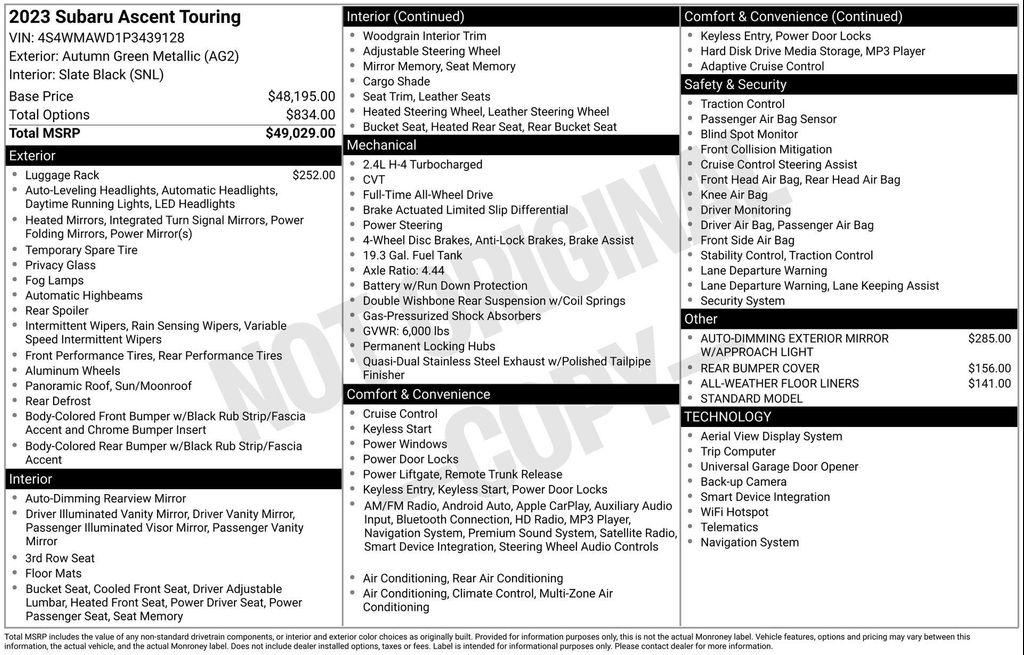used 2023 Subaru Ascent car, priced at $35,949