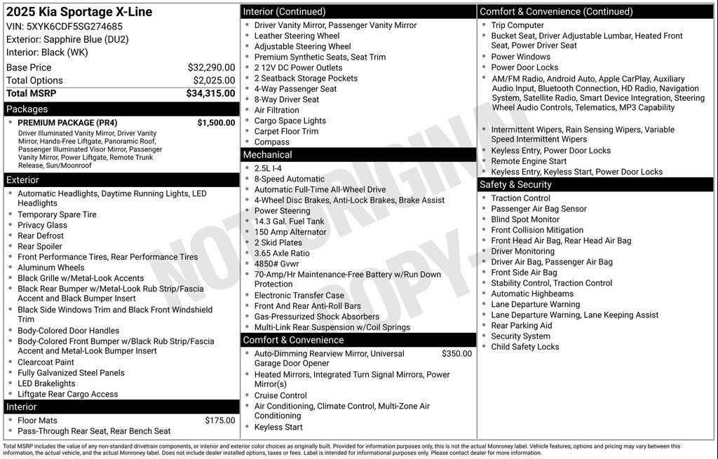 used 2025 Kia Sportage car, priced at $29,613