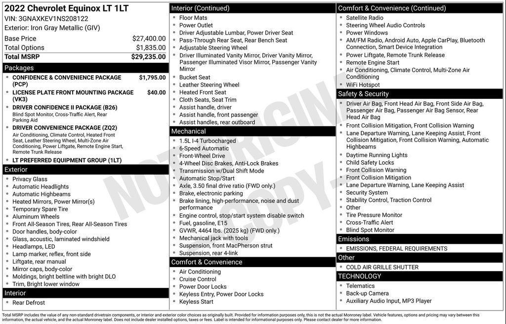 used 2022 Chevrolet Equinox car, priced at $18,349