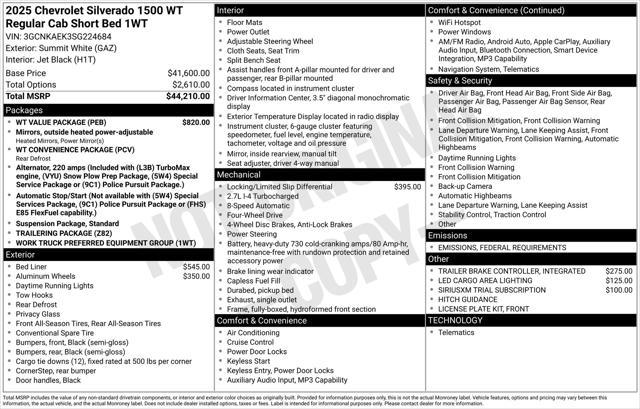 new 2025 Chevrolet Silverado 1500 car, priced at $37,820