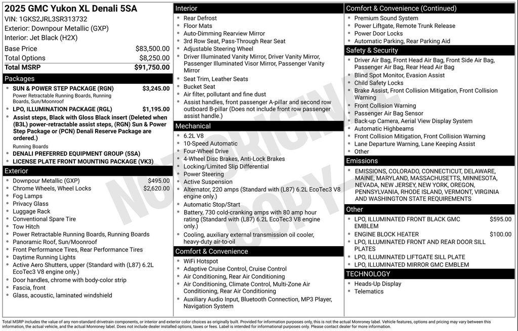 new 2025 GMC Yukon XL car, priced at $88,945