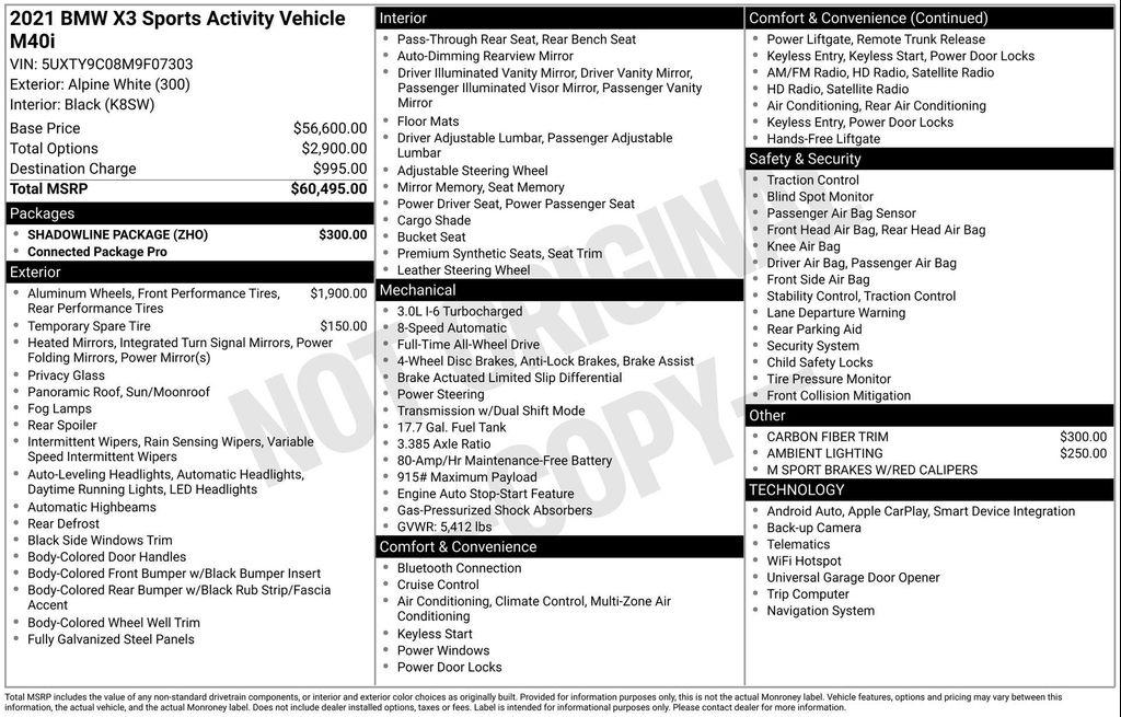 used 2021 BMW X3 car, priced at $33,523