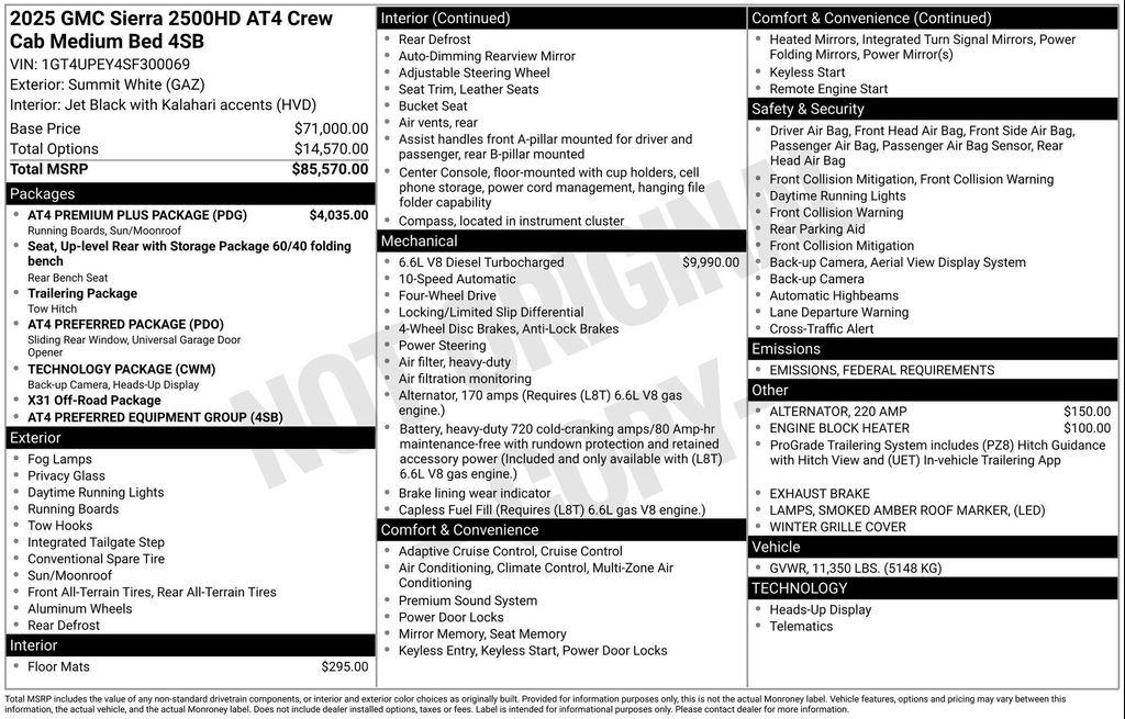 new 2025 GMC Sierra 2500 car, priced at $79,787