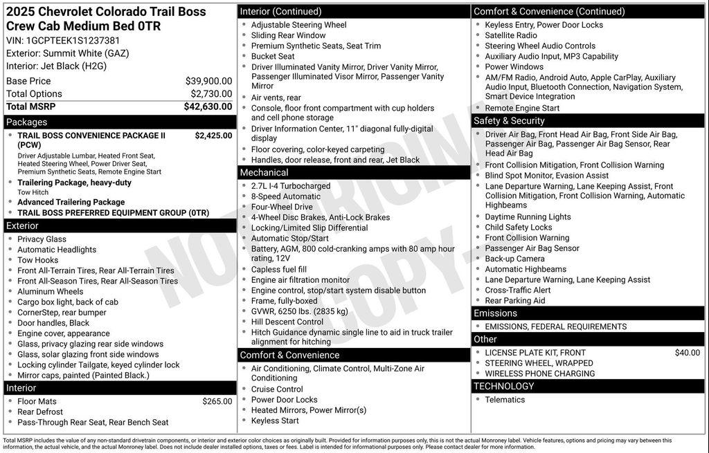 new 2025 Chevrolet Colorado car, priced at $39,493