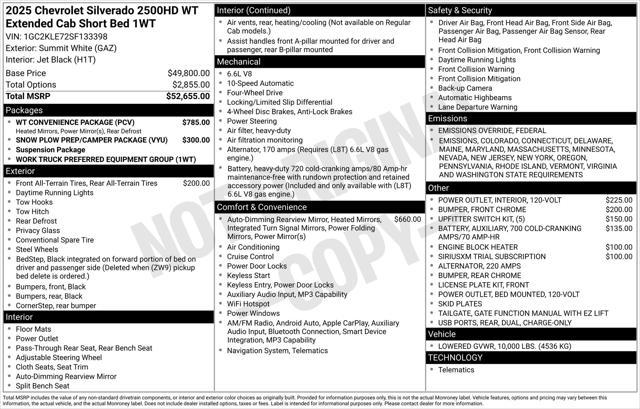 new 2025 Chevrolet Silverado 2500 car, priced at $62,977