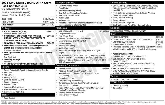 new 2025 GMC Sierra 2500 car, priced at $101,964