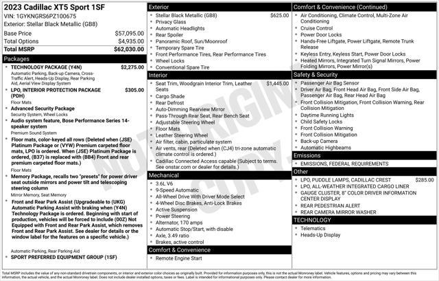 used 2023 Cadillac XT5 car, priced at $38,977