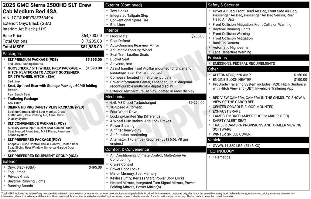 new 2025 GMC Sierra 2500 car, priced at $75,647