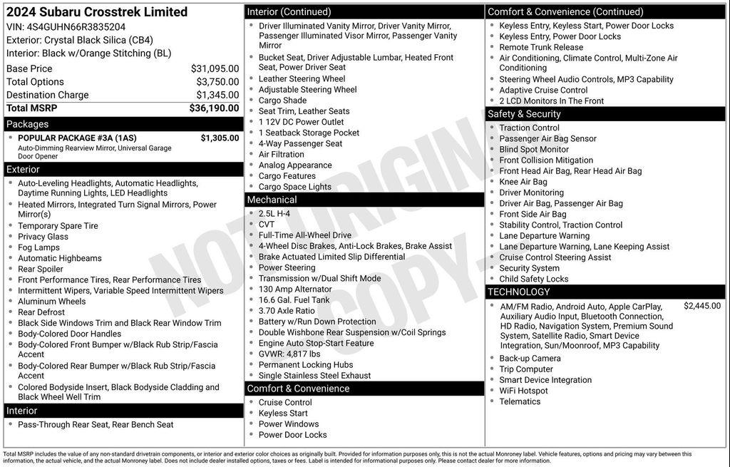 used 2024 Subaru Crosstrek car, priced at $32,610