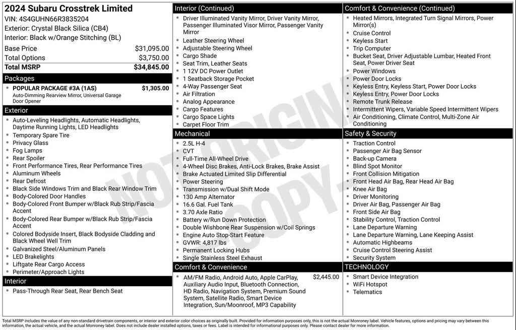 used 2024 Subaru Crosstrek car, priced at $32,729