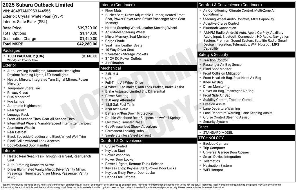 used 2025 Subaru Outback car, priced at $35,970