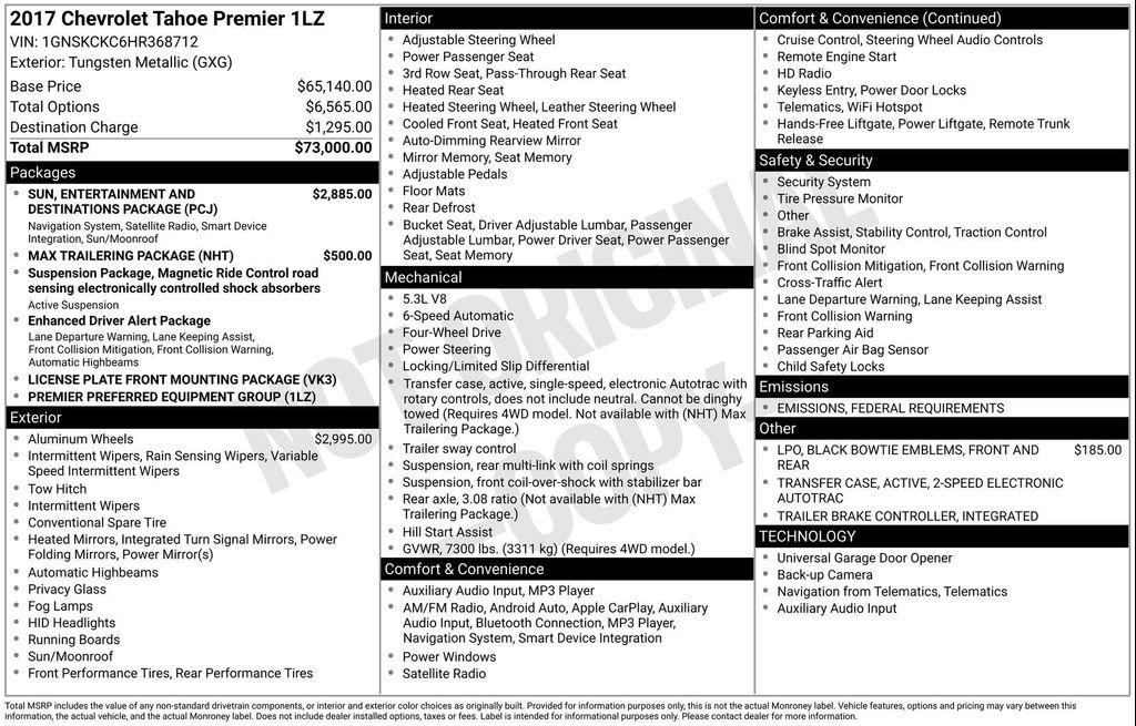 used 2017 Chevrolet Tahoe car, priced at $24,997