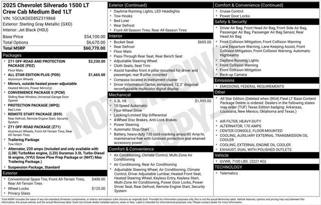 new 2025 Chevrolet Silverado 1500 car, priced at $51,074