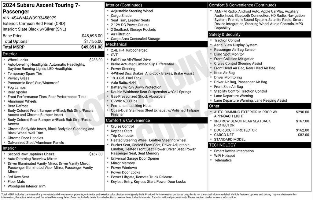 used 2024 Subaru Ascent car, priced at $45,865