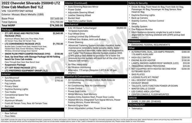 used 2022 Chevrolet Silverado 2500 car, priced at $48,999