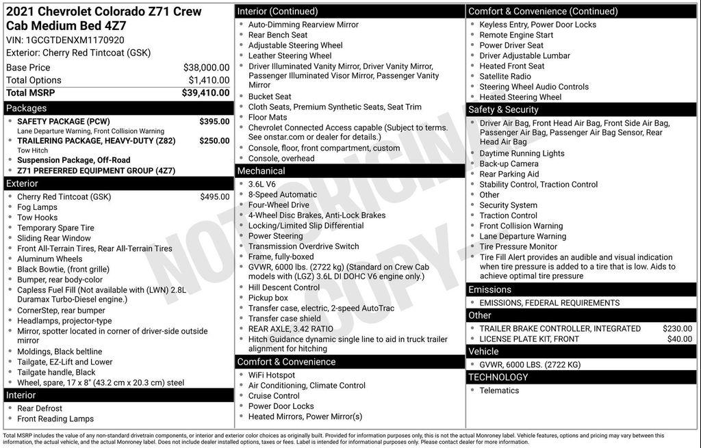 used 2021 Chevrolet Colorado car, priced at $26,915