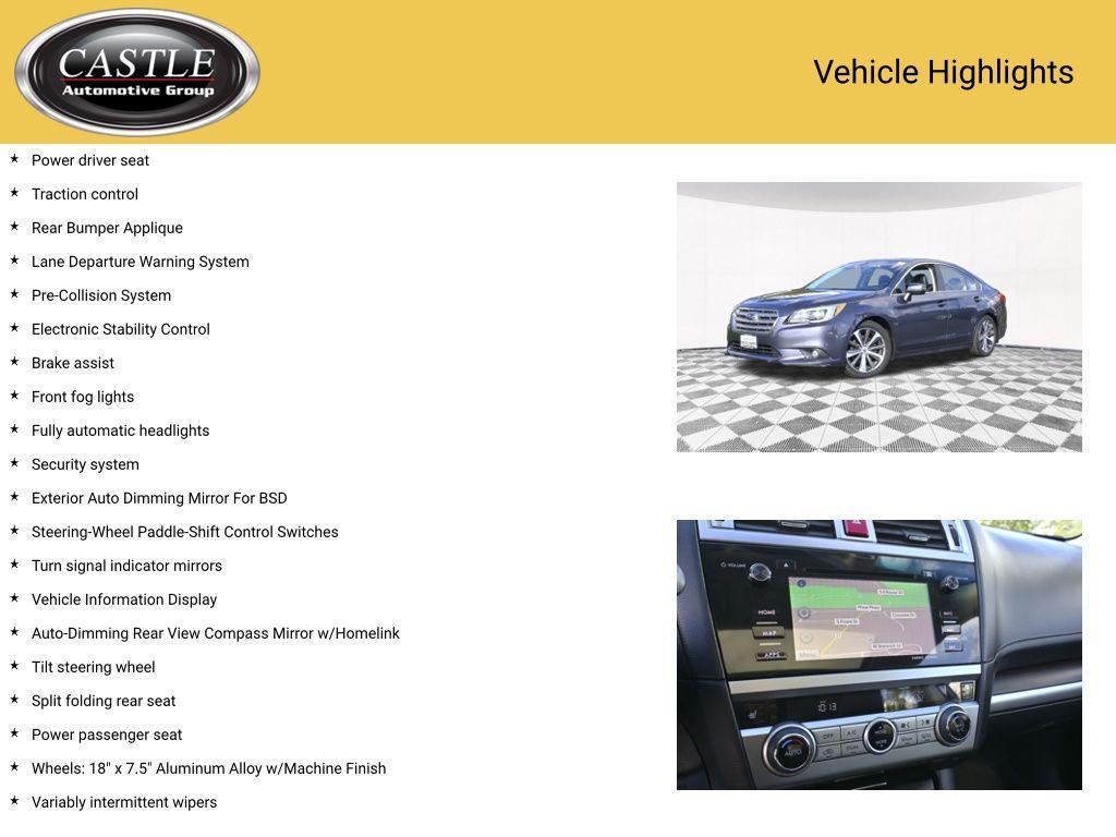 used 2016 Subaru Legacy car, priced at $11,976