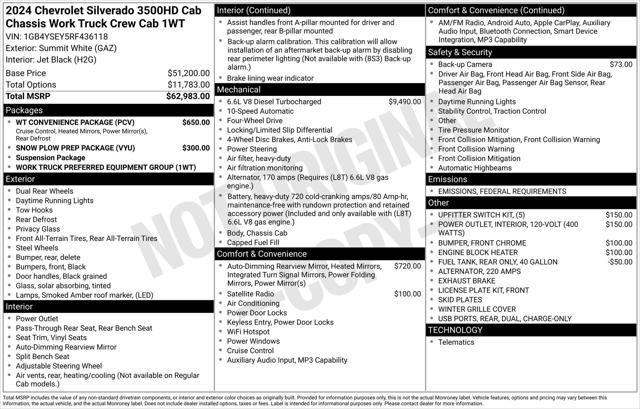 new 2024 Chevrolet Silverado 3500 car, priced at $75,977