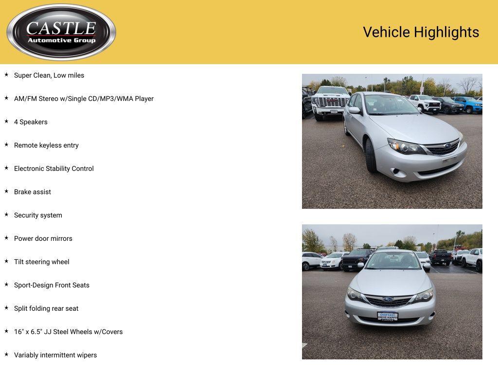 used 2009 Subaru Impreza car, priced at $5,985