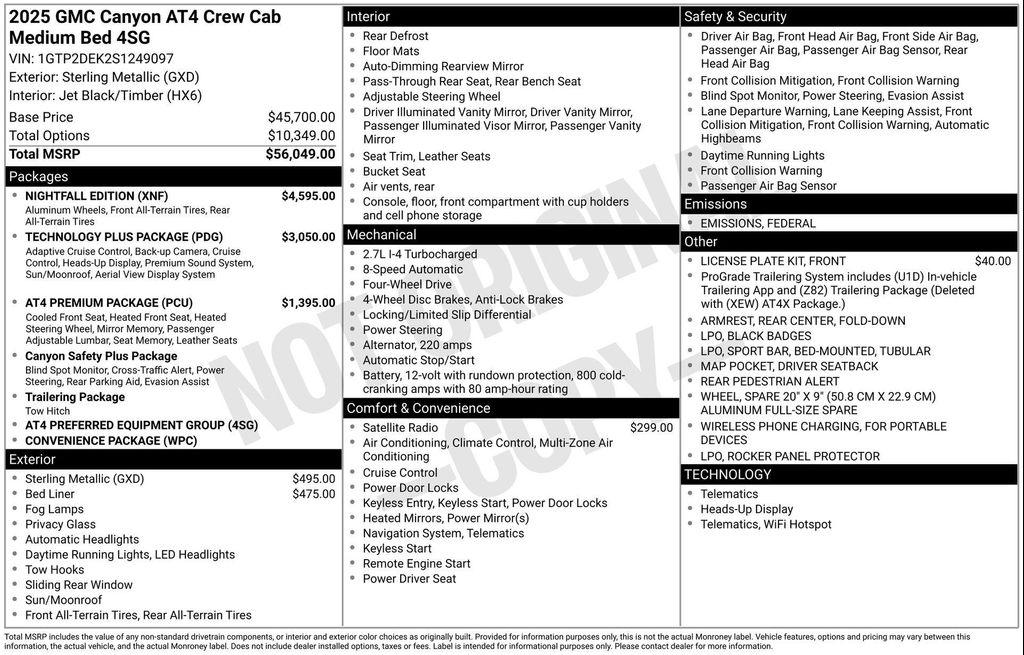 new 2025 GMC Canyon car, priced at $53,083