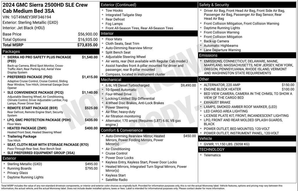 new 2024 GMC Sierra 2500 car, priced at $64,977