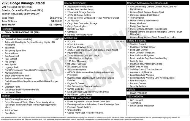 used 2023 Dodge Durango car, priced at $38,519