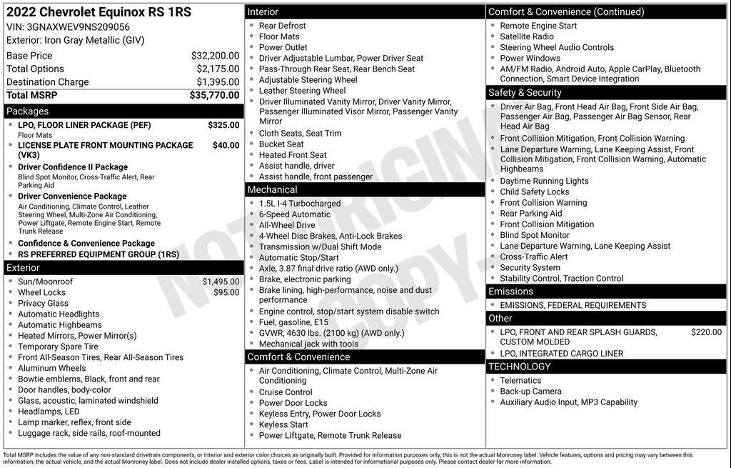 used 2022 Chevrolet Equinox car, priced at $23,744