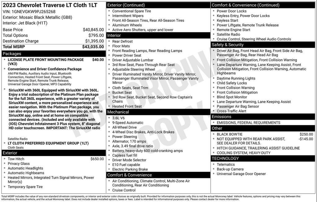 used 2023 Chevrolet Traverse car, priced at $29,997