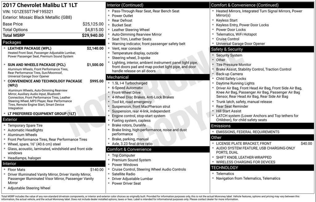 used 2017 Chevrolet Malibu car, priced at $14,999