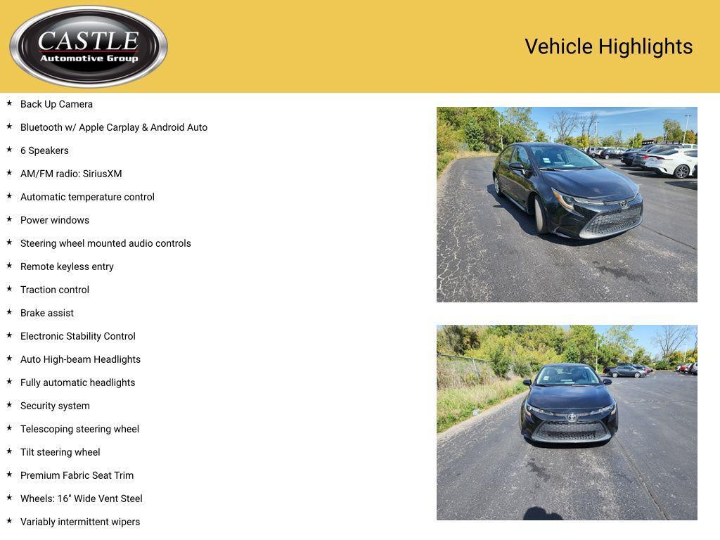 used 2021 Toyota Corolla car, priced at $16,997