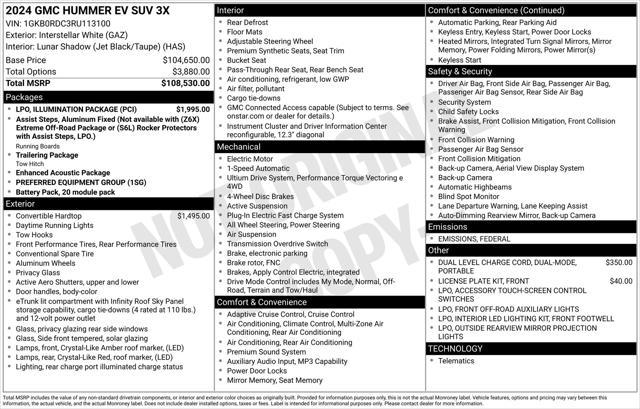 new 2024 GMC HUMMER EV SUV car, priced at $95,007