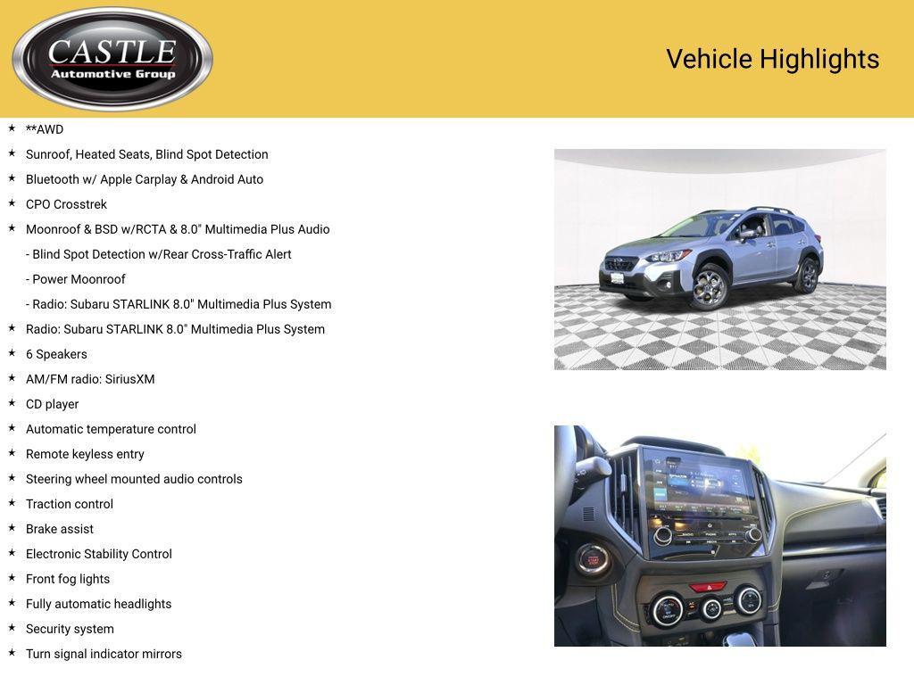 used 2023 Subaru Crosstrek car, priced at $24,778