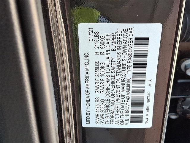 used 2021 Honda Accord car, priced at $21,687