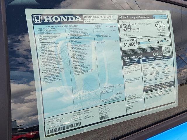 new 2026 Honda Civic car, priced at $28,117