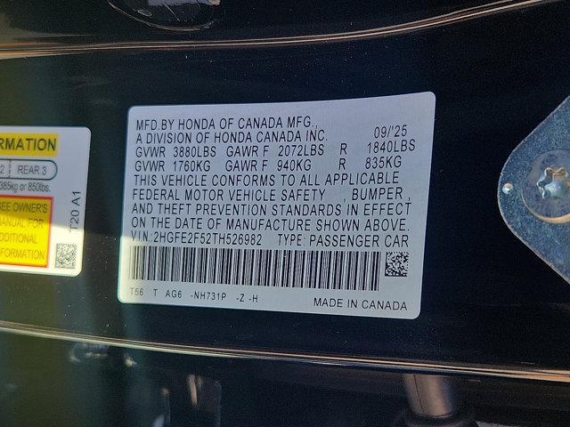 new 2026 Honda Civic car, priced at $26,540